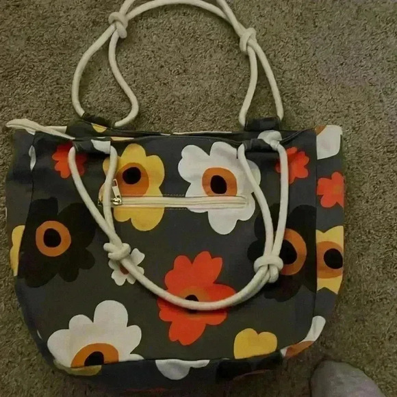 Farmhouse Is My Style Womens Canvas Floral Gray Tote Hand Bag Purse - Picture 3 of 4